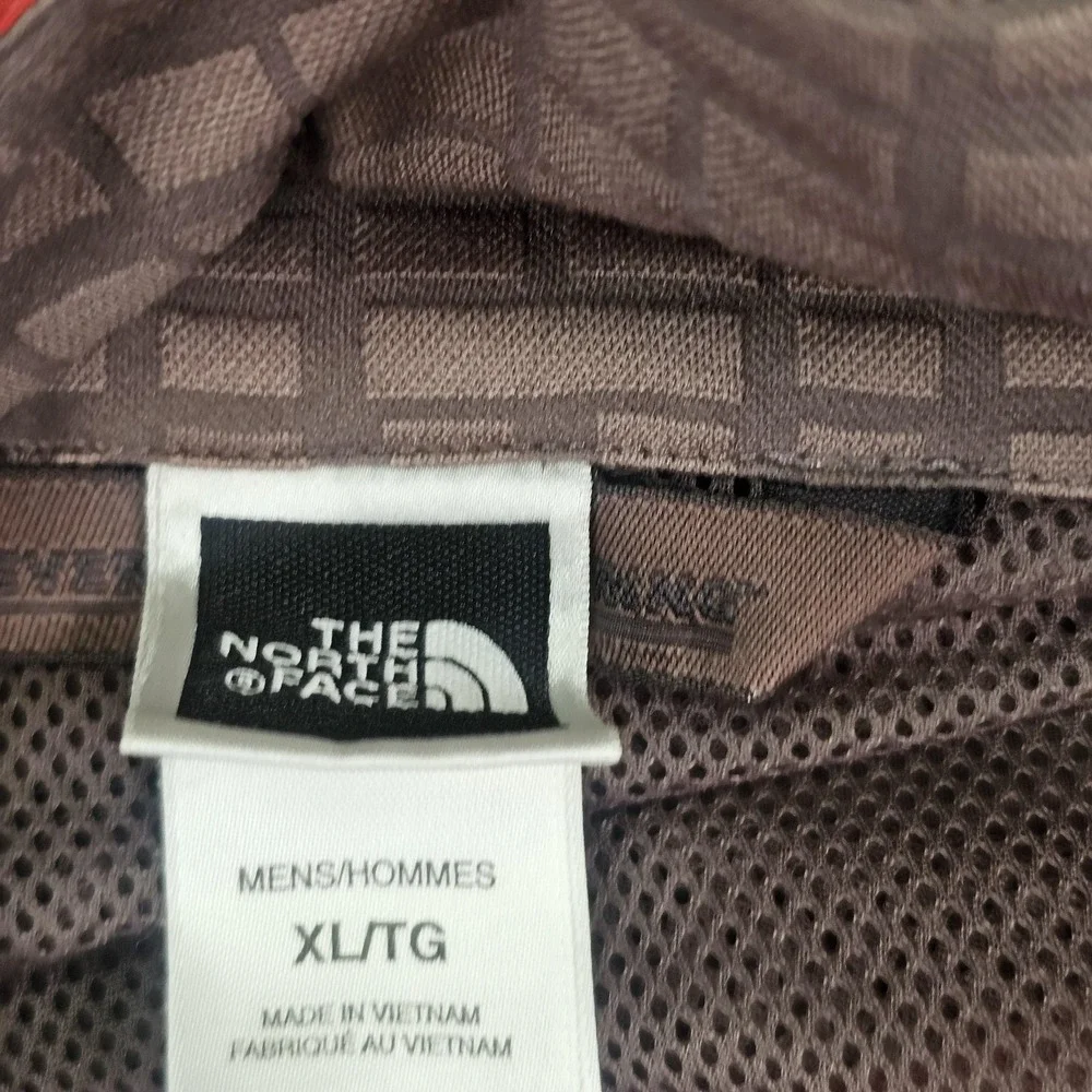 The‎ North Face Jacket Mens XL Red Gray Hooded Waterproof Windbreaker Rain